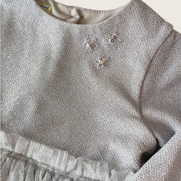 Marmellata 24M Silver Tulle Toddler Tunic Top - Picture 3 of 6